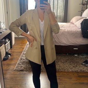 Mango Leather Blazer